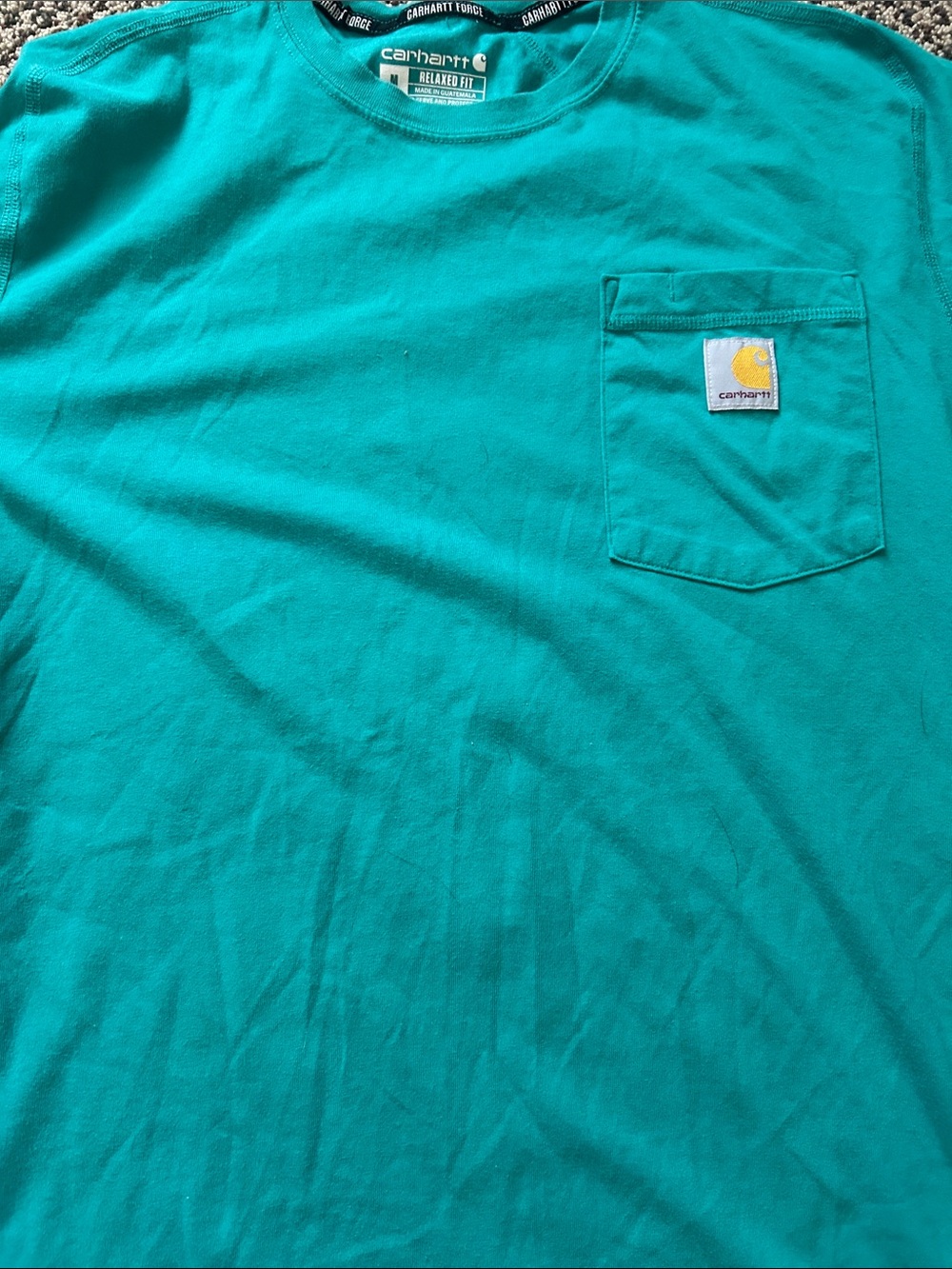Carhartt Men's Teal Green Pocket Short Sleeve Tee